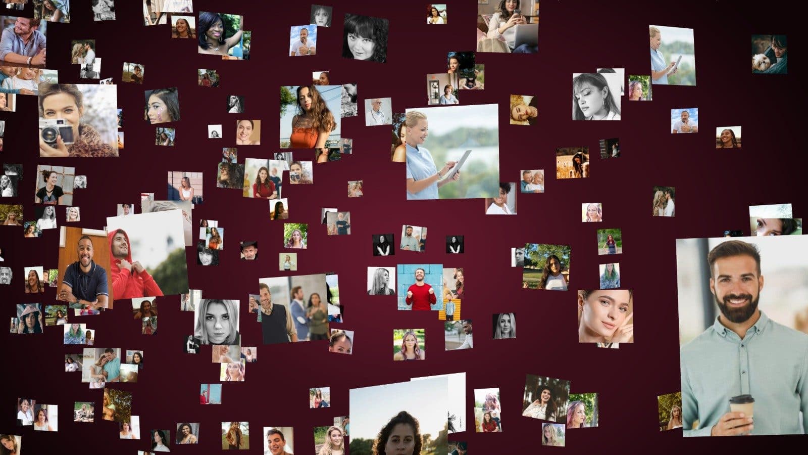 Animation « Galerie suspendue » : des photos d’invités qui forment un logo
