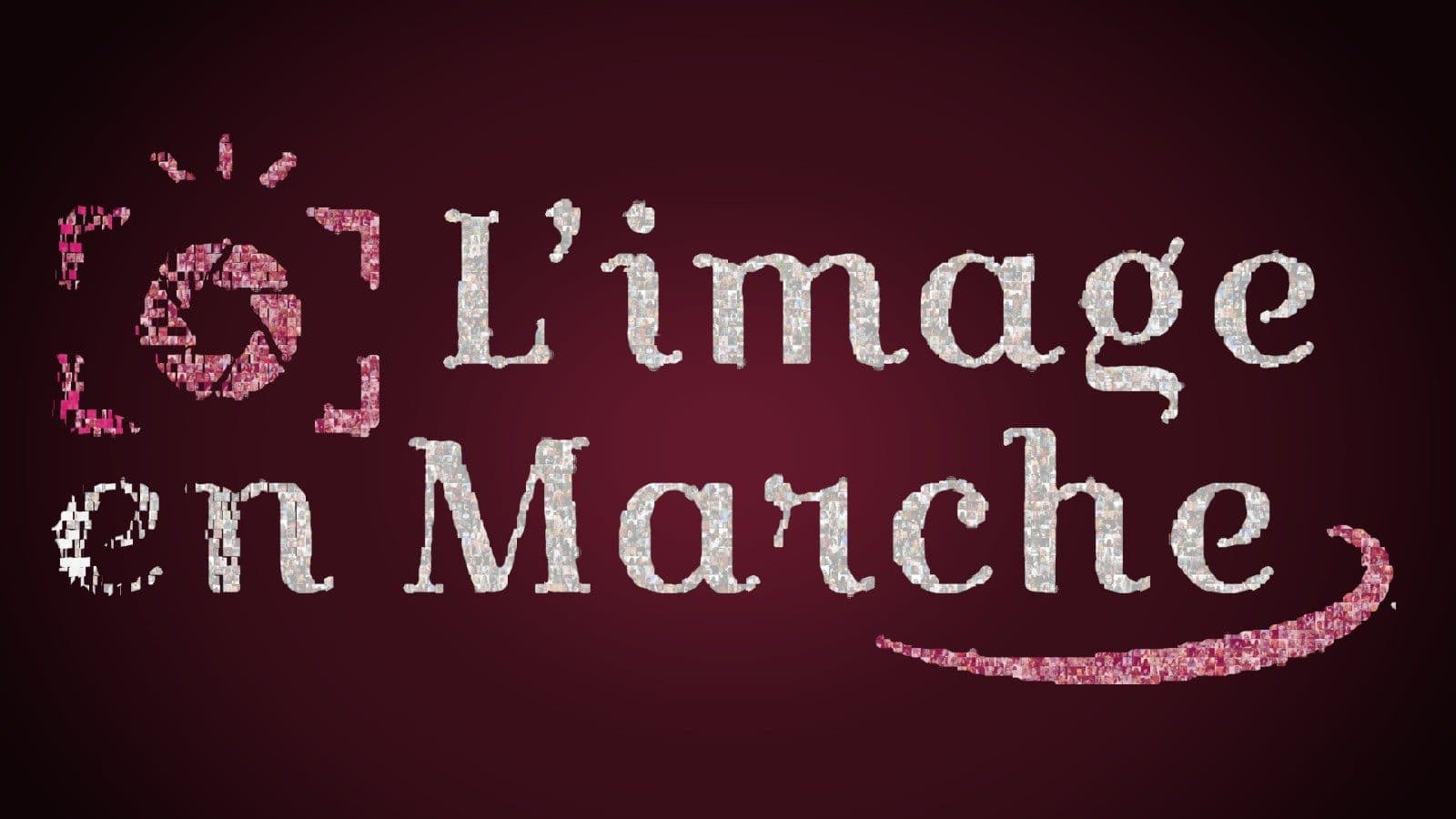 Le logo de L’Image en Marche formé par des centaines de photos de visages