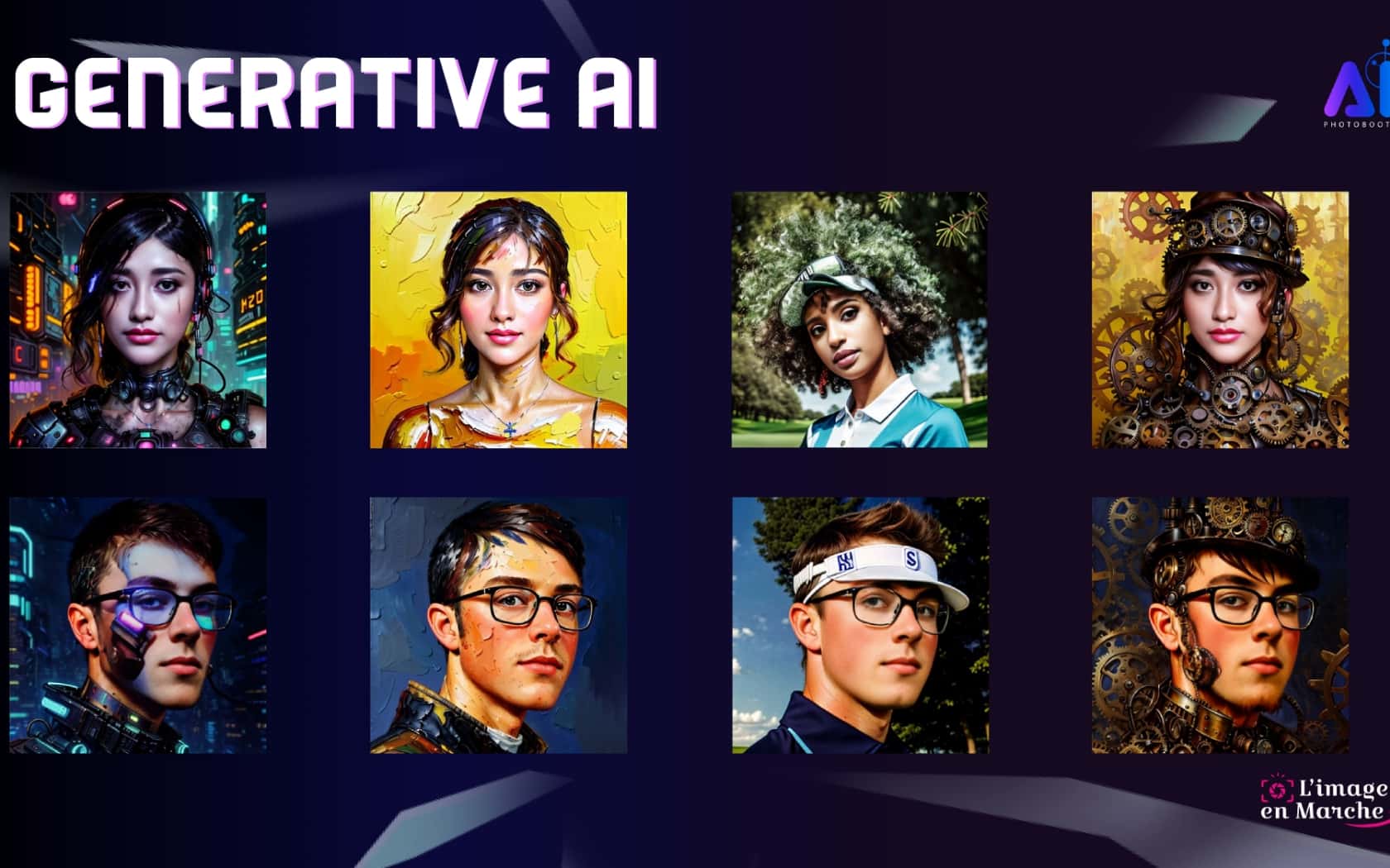 Borne photo IA : visages transformés en temps réel par l'intelligence artificielle